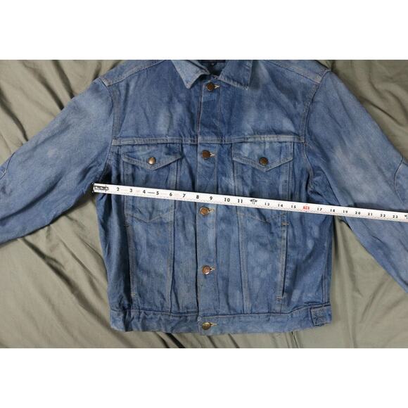 Vintage Calvin Klein Denim Jacket Women Medium Blue Tie Dye Blue Button Up - Picture 9 of 9